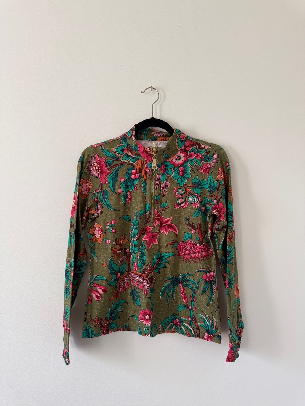 Spartina 449 Nora Half-Zip Top Bridge Street Olive